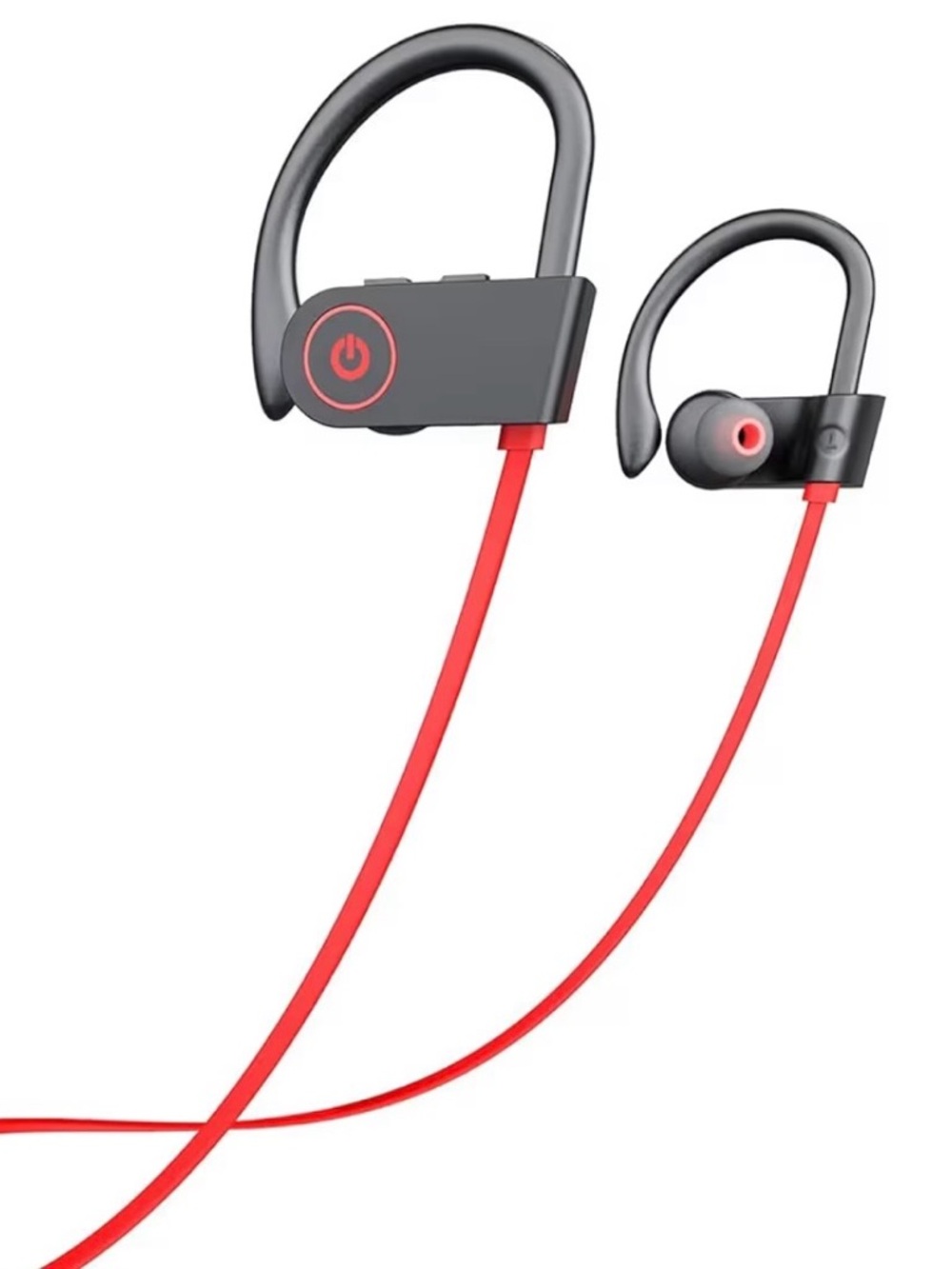 NW/OTWireless Sports Earbuds with Ear Hooks in Black and Red
